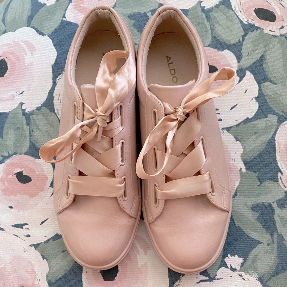 ALDO Pink Ribbon Sneakers